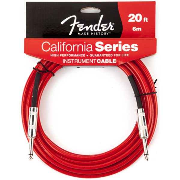 Fender 20' California Instrument Cable Candy Apple Red