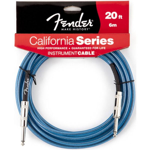 Fender 20' California Instrument Cable Lake Placid Blue