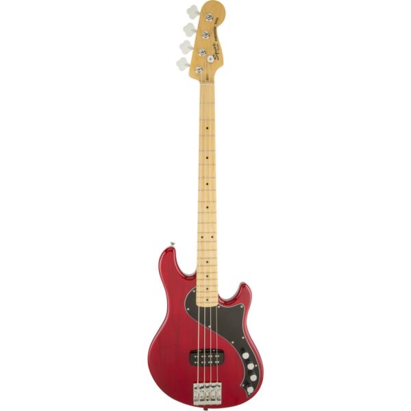 Squier Deluxe Dimension Bass MN Crimson Red Transparent