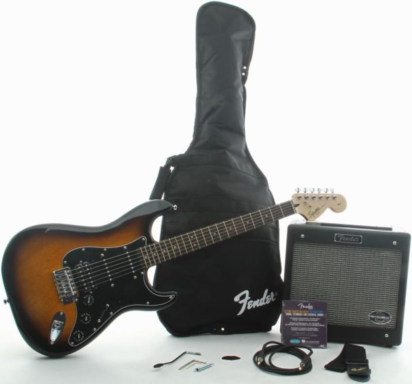 Squier Affinity Strat HSS & Frontman 15G Amp Brown Sunburst